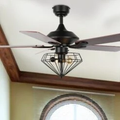 Leanne 2 Light 52" Ceiling Fan - CLF1026 - Black - Safavieh -Lighting Store GUEST fccfdff4 7210 478f bea1 8676d46574ee